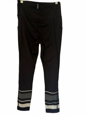 Lilybod Black Performance Leggings with Reflective Hem Workout Running Yoga